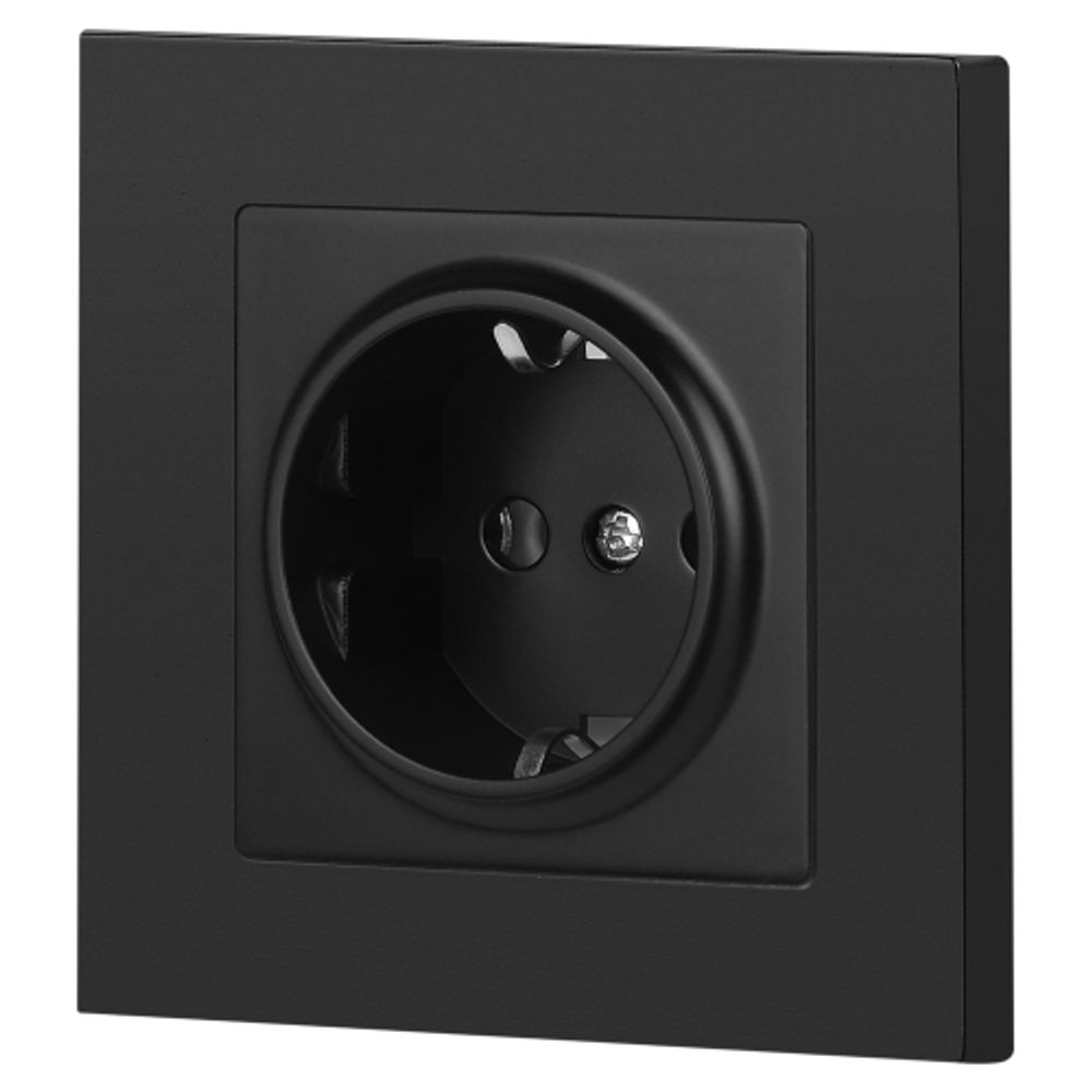 Розетка Intro Accent 6-202-05 2P+E Schuko 16А-250В IP20 СУ AL/CU антрацит