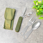 Нож туристический складной многофункциональный 3 в 1, вилка, ложка, YK01