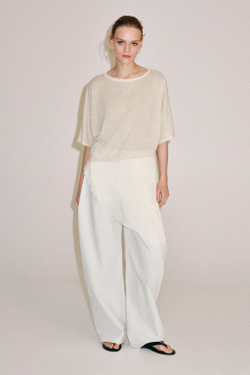 ZARA КОМБИНИРОВАННЫЙ ТОП, ПЕСОЧНЫЙ