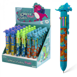 Ручка шариковая Yalong "Дино", 0,7 мм, 8 цветов, автоматическая, цветной пластиквый корпус, карт. уп.