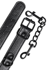 Узкие черные наручники на сцепке (Цвет: черный)