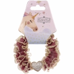 Резинка для волос 1шт «МАЛЬТА», сердечко, микс 5 цветов, d-5см (подвес Единорог)