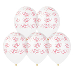 Шар латексный 35см Сердца двойные (Прозрачный)