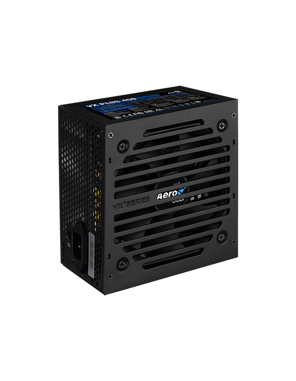 Aerocool 450W Retail VX PLUS 450 ATX v2.3 Haswell, fan 12cm, 500mm cable, power cord, 20+4P, 4+4P, PCIe 6P x1, PATA x2, SATA x2, FDD