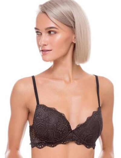 Бюстгальтер из цветочного кружева с пуш-ап эффектом Joy (Размер: 3B) (Цвет: белый)