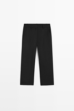 Massimo Dutti Зауженные брюки капри, черный