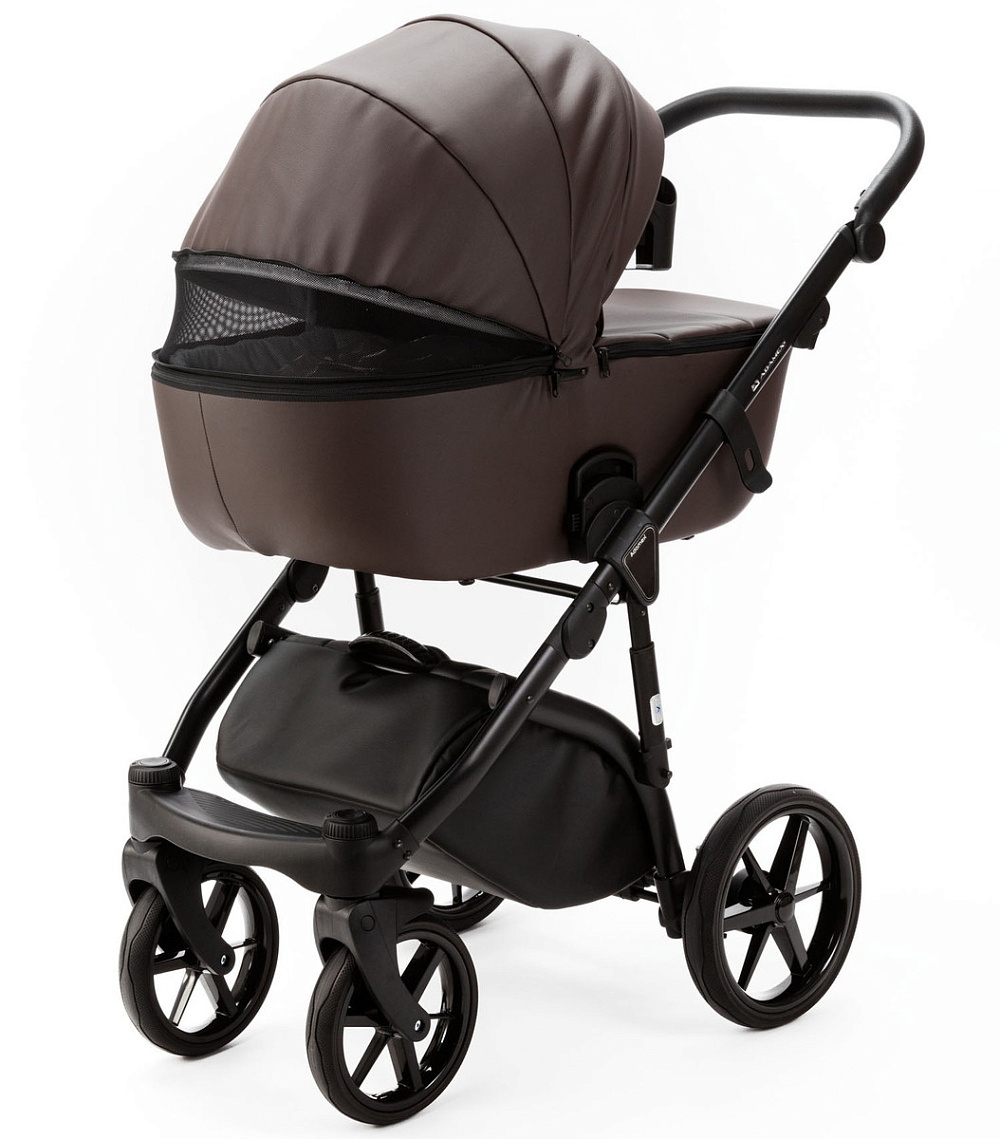 Детская коляска Adamex Nola Deluxe 3 в 1 N-SA28 (КОРИЧНЕВАЯ КОЖА)
