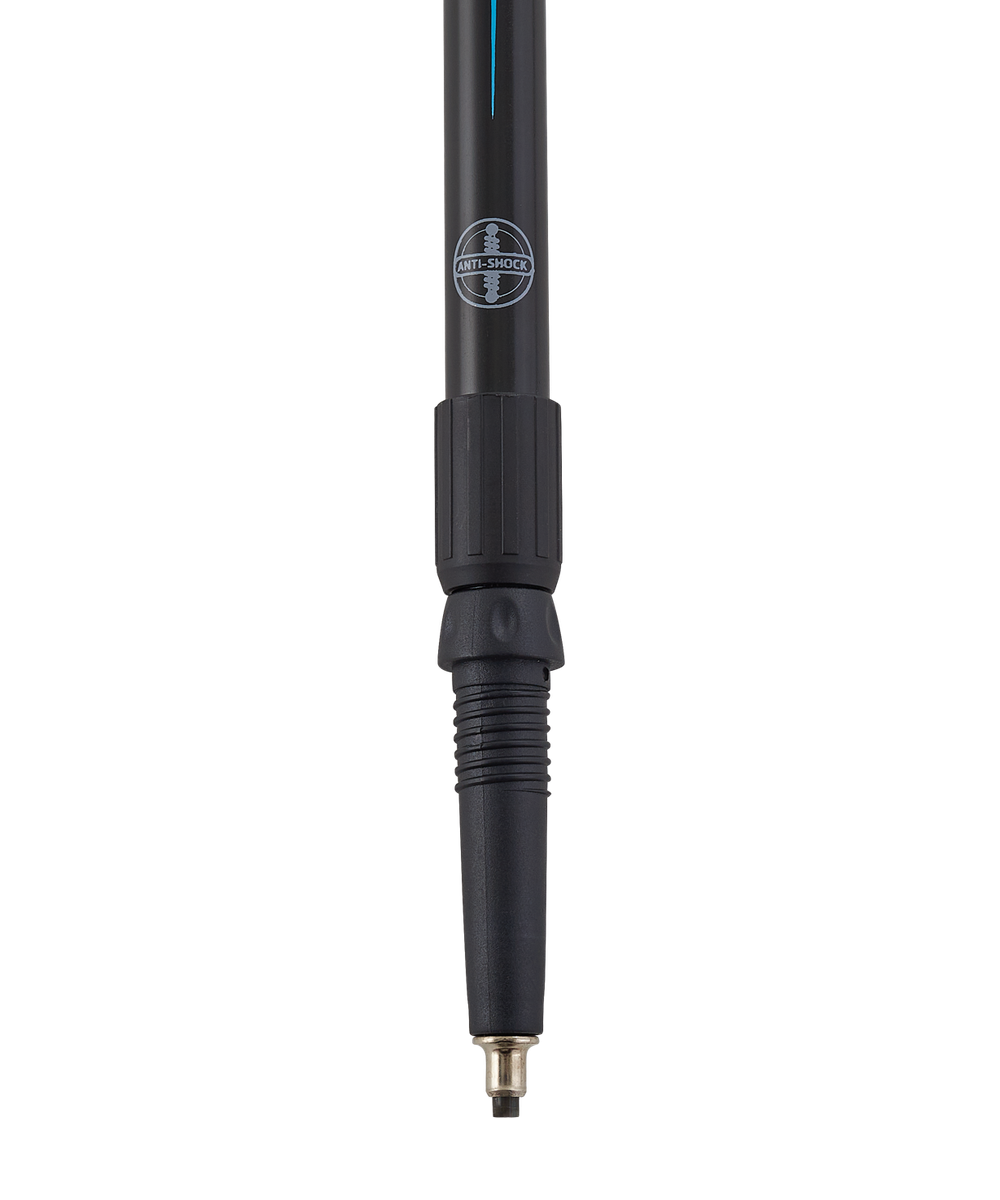 Скандинавские палки Nimbus, 77-135 см, 2-секционные, черный/голубой