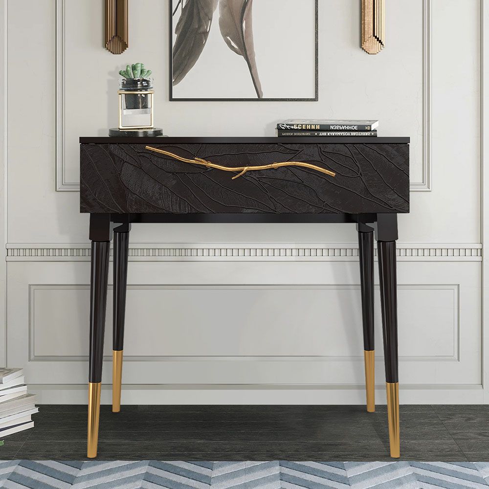 Консоль Арт Колор leaves Стайл Голд Терпкий коричневый