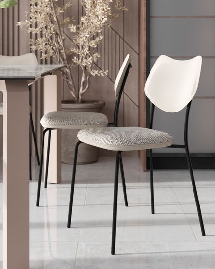 Стул обеденный Casey серый с серой экокожей