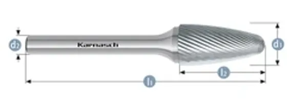 Борфреза твердосплавная Karnasch форма S (диск), 10х1,6х3х34 мм, HP-2, покрытие Blue-Tec, арт. 11.6011-005