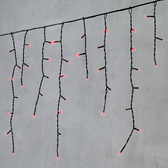 Светодиодная бахрома 3,1*0,5 м., 150 красных LED ламп, черный провод ПВХ, LTC (PIL150-11-2R)