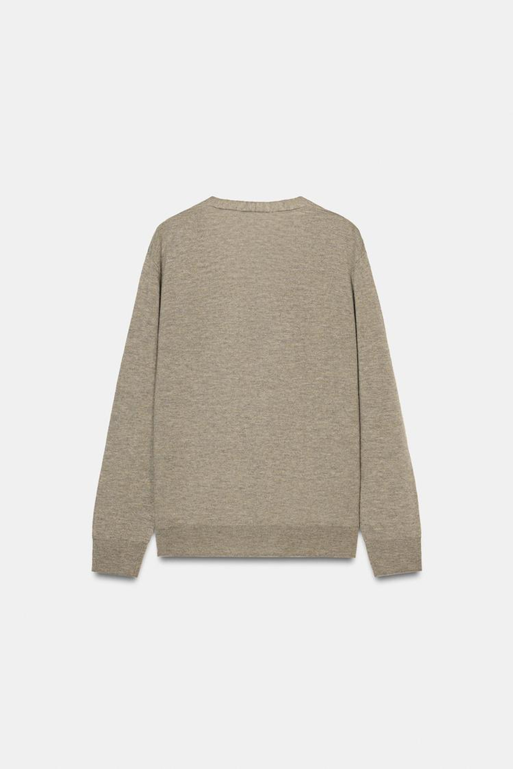 ZARA КАРДИГАН ИЗ 100% СВЕРХМЯГКОЙ ШЕРСТИ, СЕРО-КОРИЧНЕВЫЙ МЕЛАНЖ