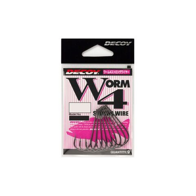 Крючок Decoy одинарный Worm 4 Strong Wire #1/0 (в упаковке 9 штук)