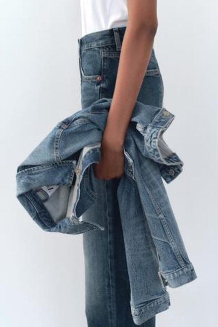 ZARA ДЖИНСЫ TRF WIDE LEG FULL LENGTH С ВЫСОКОЙ ПОСАДКОЙ, ИНДИГО