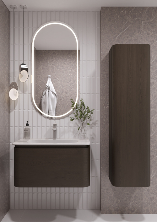 Armadi Art OVALE 1 полка 80CM ШПОН тумба + раковина