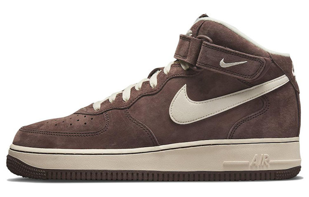 Nike Air Force 1'07 qs "chocolate" classic lightweight non-slip mid-top sneakers for men and women the same brown