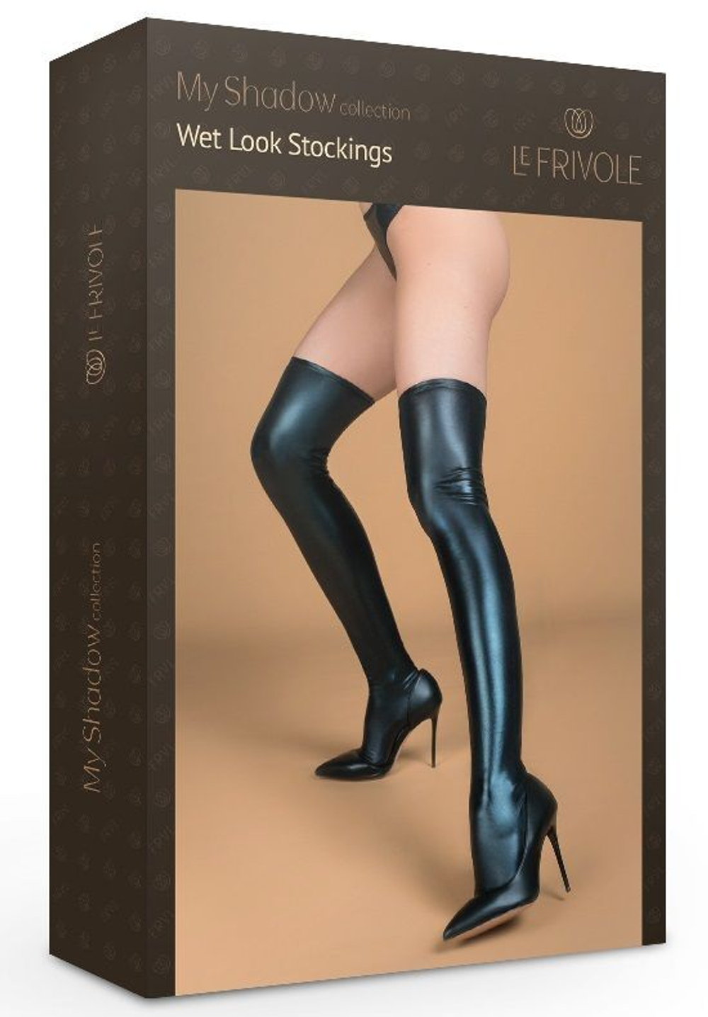 Облегающие чулки из материала wet look (My Shadow) (L/XL)