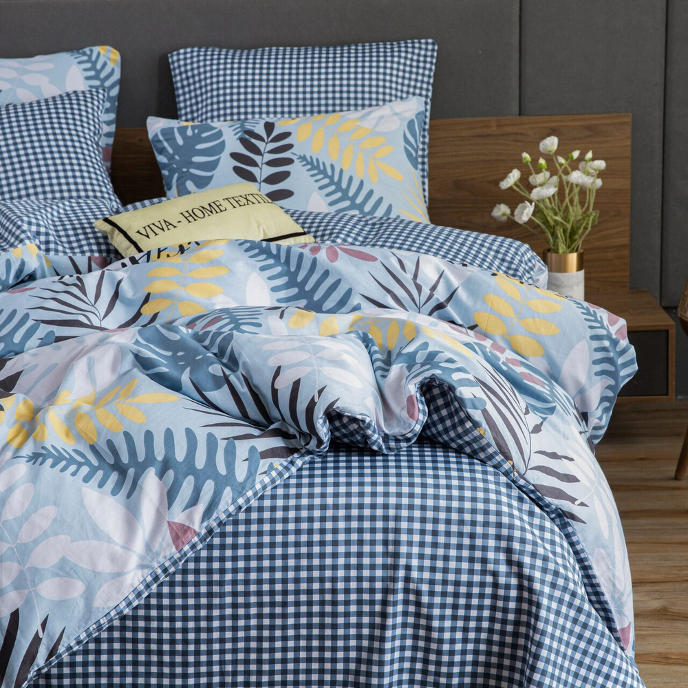 Комплект постельного белья Делюкс Сатин 100% хлопок на резинке LR326