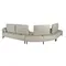 5-местный диван с левым шезлонгом 6214 из песочной кожи