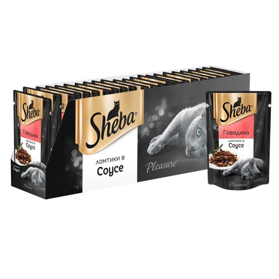 Sheba пауч говядина ломтики в соусе 85 гр Sheba пауч говядина ломтики в соусе 85 гр