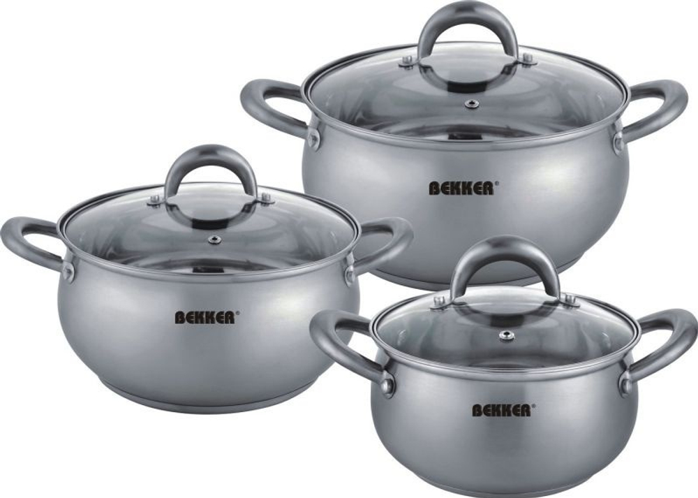 Набор кастрюль 3 предмета (1,7л, 2,4л, 3,2л) нерж "Premium comfort"