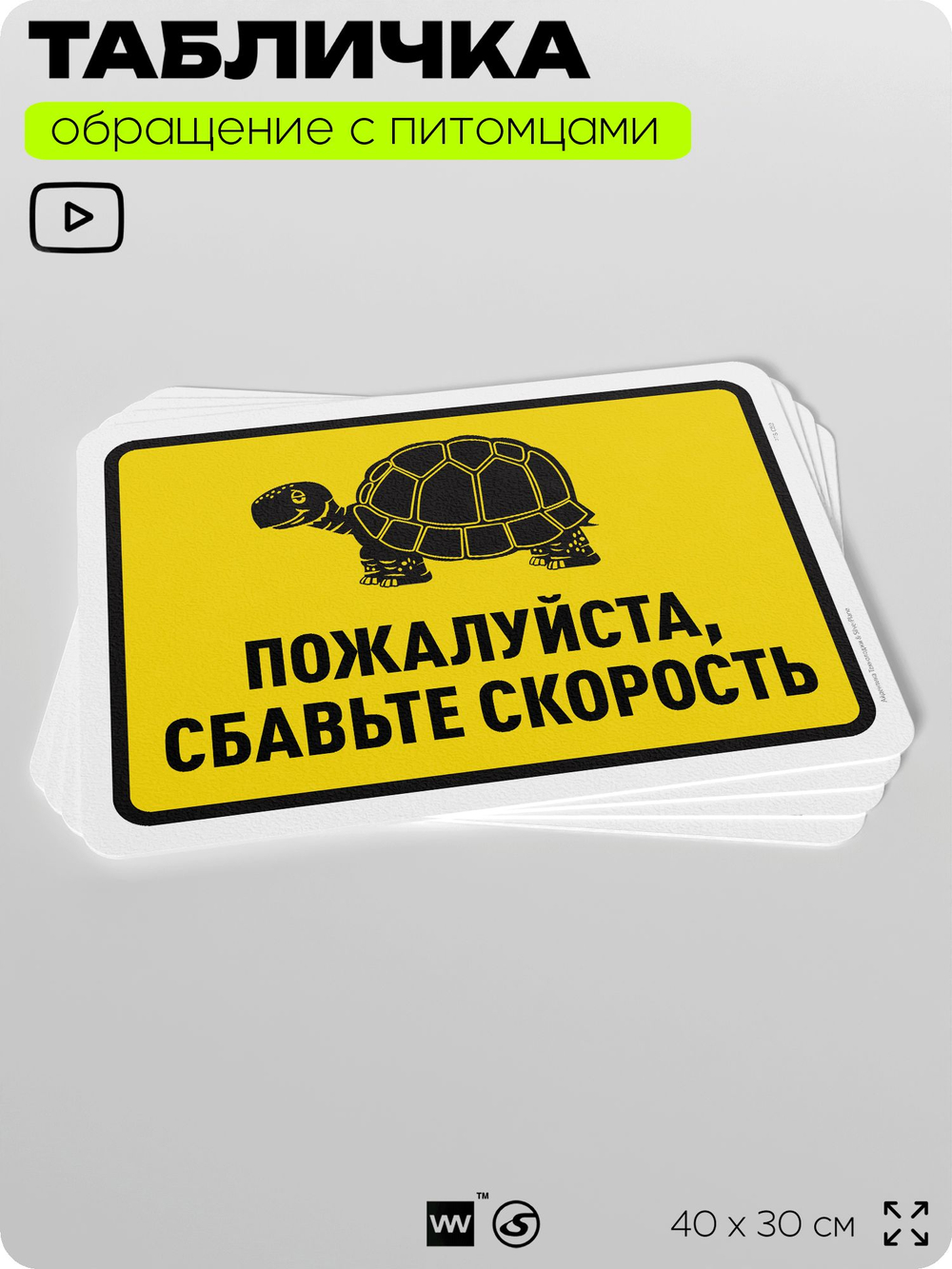 Табличка "Пожалуйста, сбавьте скорость" на дверь и забор, для двора, дома, подъезда, 40х30 см, Silver Plane x Айдентика Технолоджи