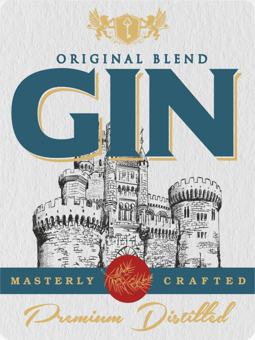 Наклейки на бутылки "GIN" Джин Блестящие 10 шт.