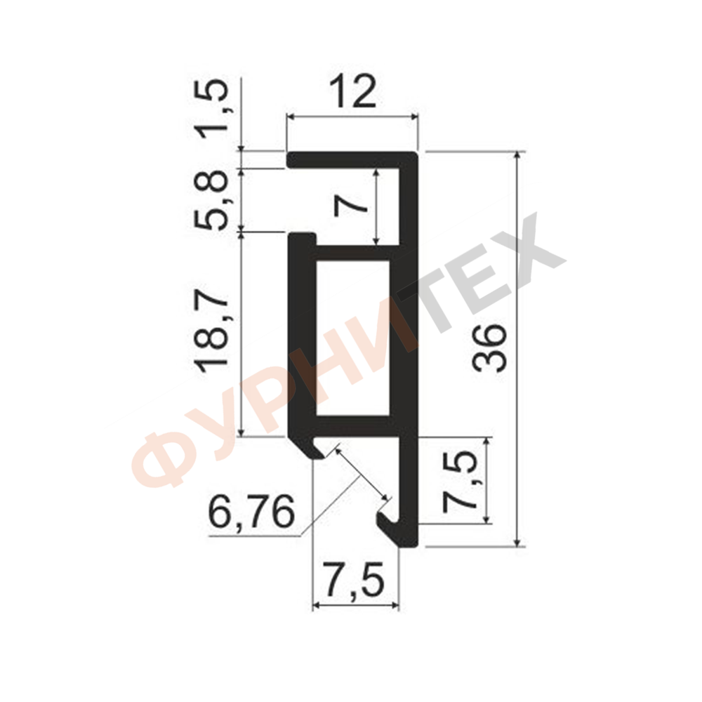 LT31 Профиль для световой полки 5м черный матовый A26