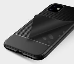 Тонкий чехол на iPhone 11 стиль карбон, серии Fit от Caseport
