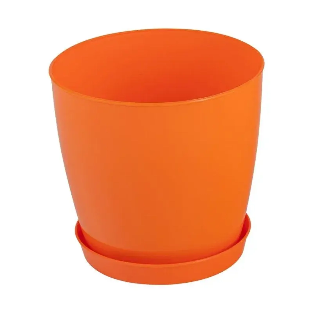 Кашпо Фиоре круглое 8 л оранжевый 216х202мм