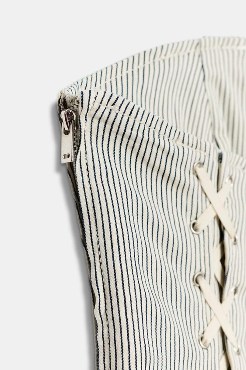 ZARA КОРСЕТ СО ШНУРОВКОЙ В ПОЛОСКУ, ПОЛОСКИ