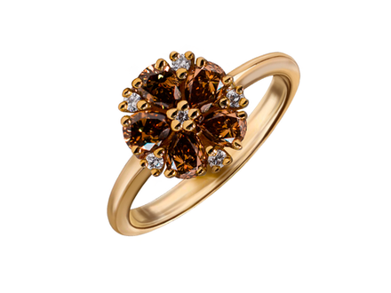 Кольцо с коричневыми бриллиантами