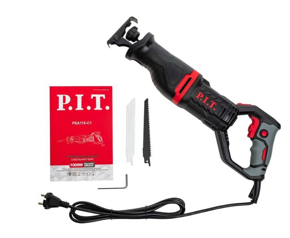 Пила сабельная PSA115-C1 (1000Вт, 0-2800об/мин,поворот рукоятка,ход20мм, съем креп, пилки дер/метал)