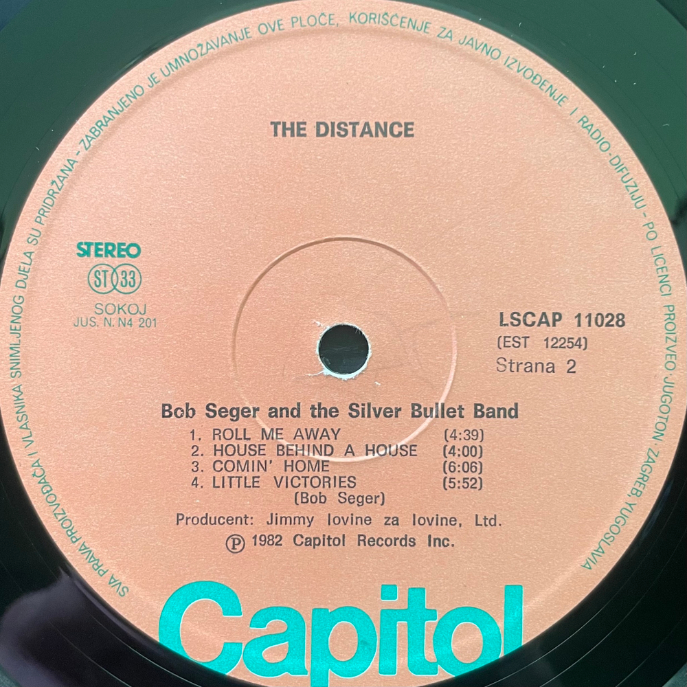 Bob Seger & The Silver Bullet Band ‎– The Distance (Югославия 1988г.)