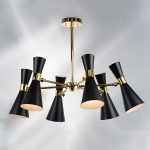 816067 Люстра DUMO 6х40W E14 ЧЕРНЫЙ МАТОВЫЙ/ЗОЛОТО