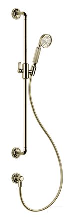 Штанга Gessi Venti20, с душевой лейкой, шлангом и выводом воды, h800 мм, цвет Brass PVD