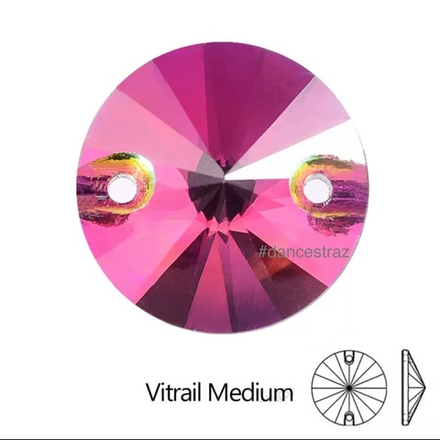 Стразы пришивные, Rivoli, Vitrail Medium, 001VM, 16mm, (24 ea/pkg), 5A+, (F2)
