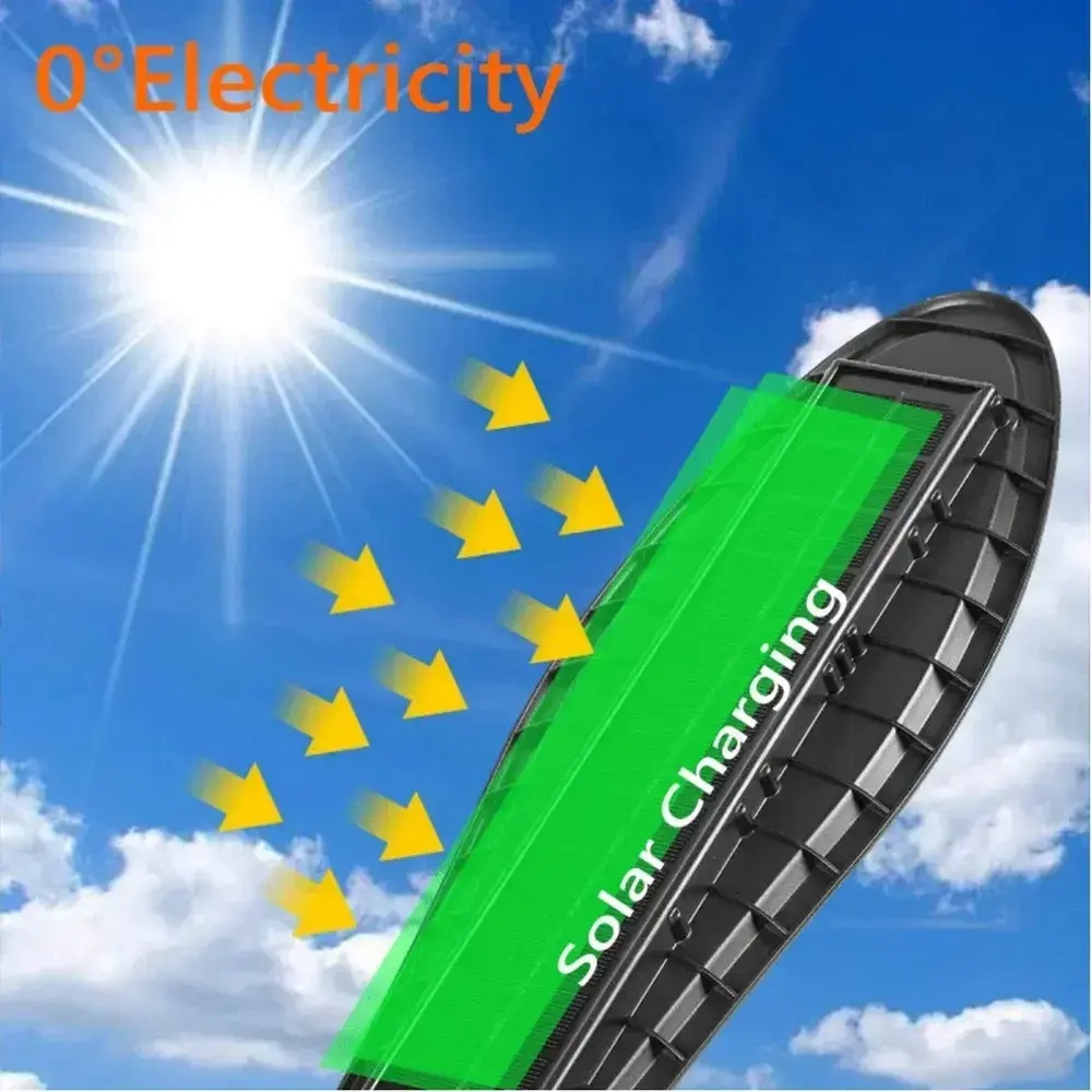 Уличный фонарь светодиодный с датчиком движении на солнечных батареях (кобра), с пультом управления