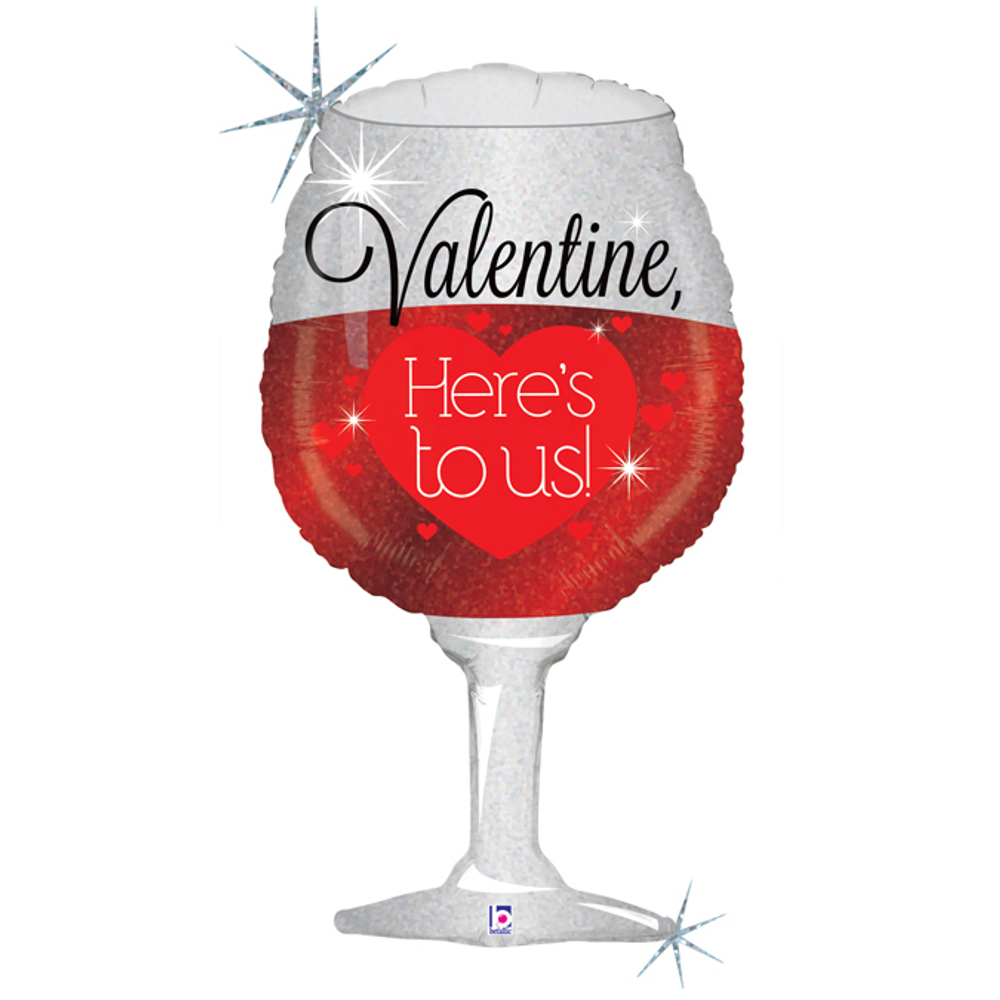 G 34 Виноградное настроение, Бокал / Sparkling Valentine / 1 шт /, Фольгированный шар А10