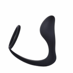 Черное эрекционное кольцо с анальной пробкой «Оки-Чпоки» (Цвет: черный)