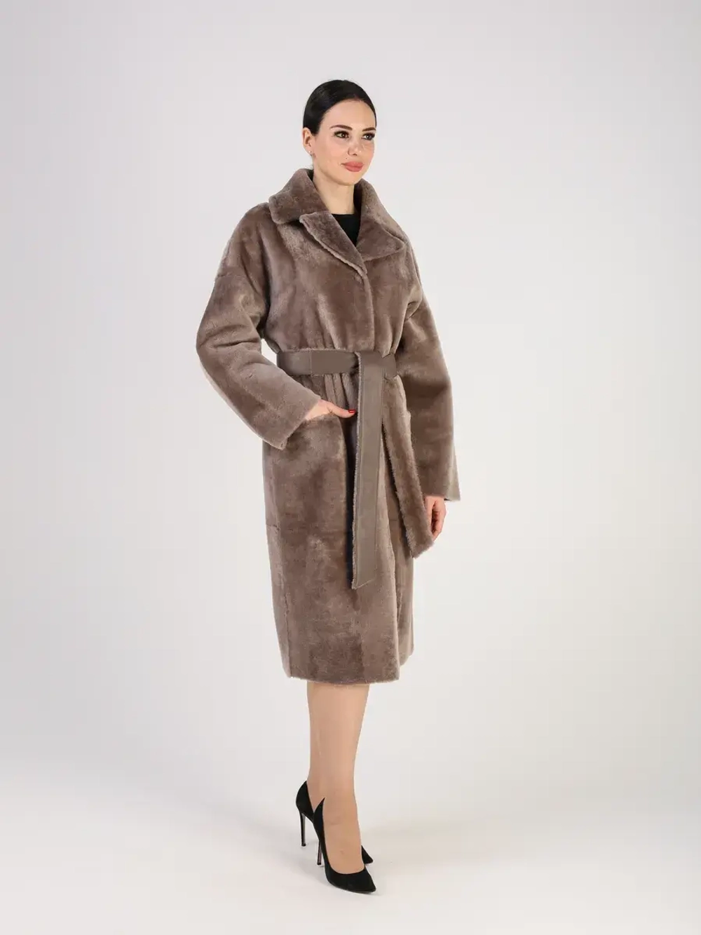 Дубленка зимняя шуба натуральная двухсторонняя оверсайз