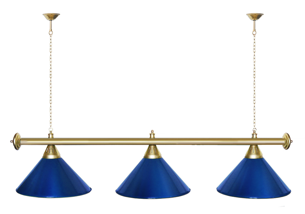 Лампа STARTBILLIARDS 3 пл. (плафоны зеленые,штанга зеленая,фурнитура золото)