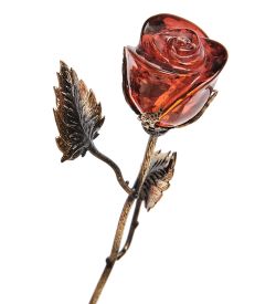 Народные промыслы AM-1664 Фигурка «Розочка» (латунь, янтарь)