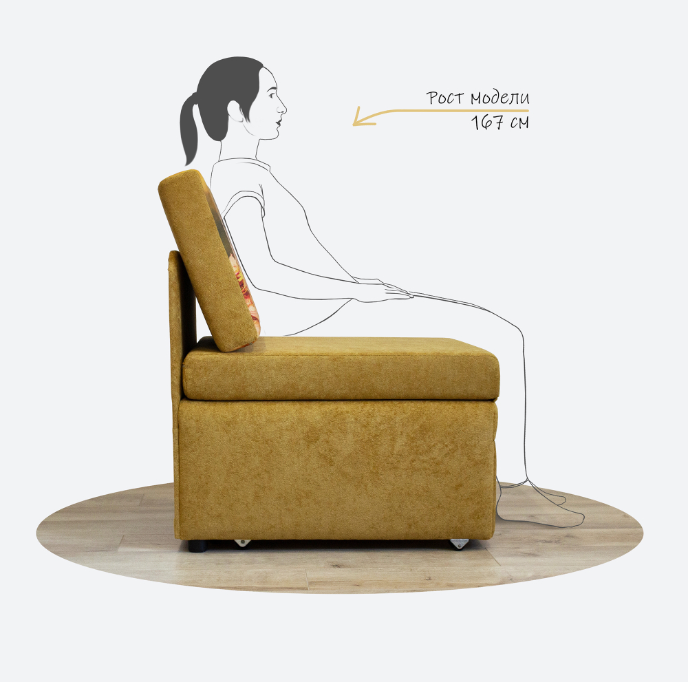 Кресло-кровать "Миник" 70 см, купон Собаки