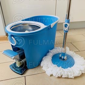 Швабра и ведро с отжимом Spin Mop 7,5 л. стальная педаль