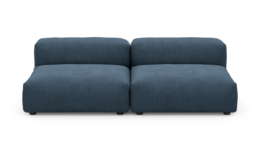 Сдвоенная дополнительная секция Фиджи (большая) Cilium Indigo 210*116*62 см, Синий Вельвет Нераскладной Фиеста