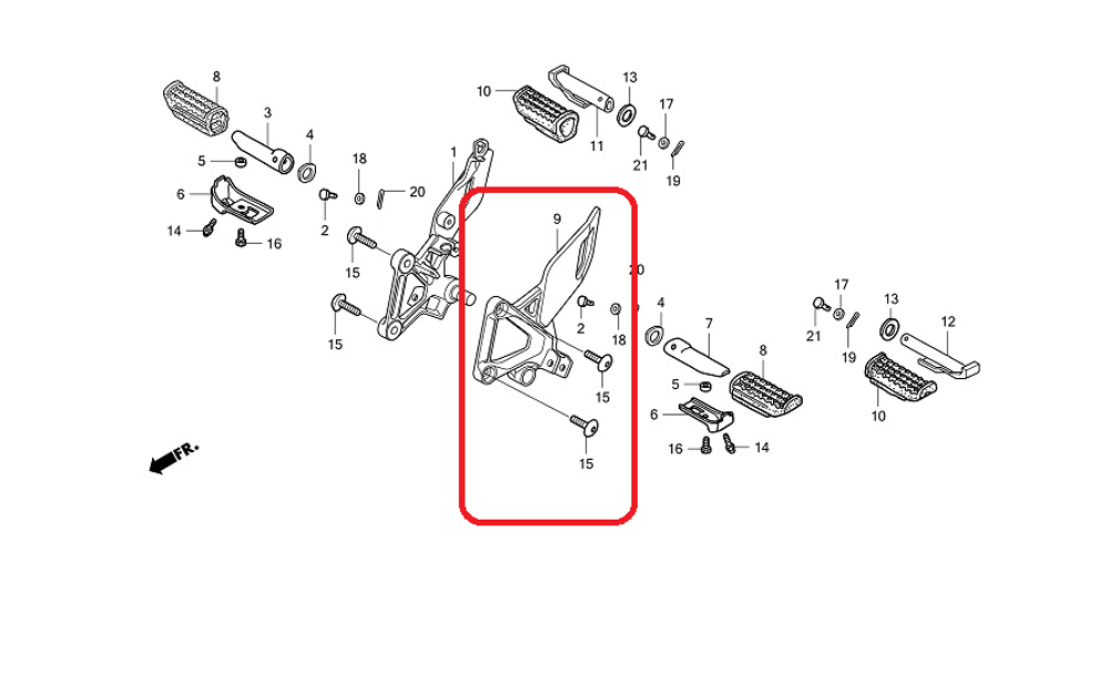 50700-KPP-T00. HOLDER, L. STEP. Honda CBR125-150 (2012-2019)