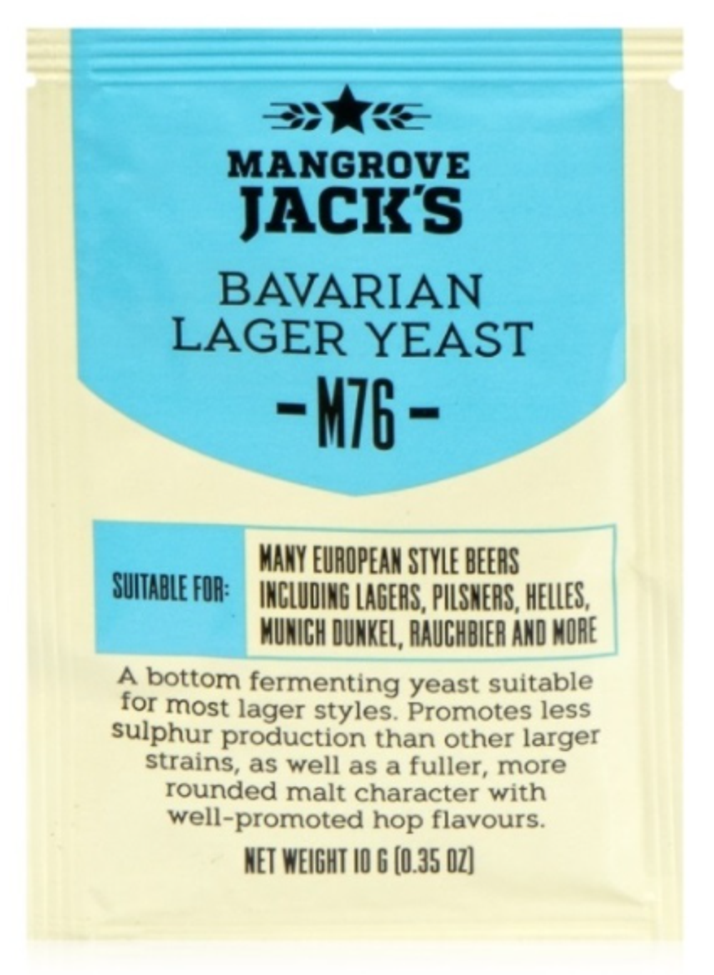 Пивные дрожжи Mangrove Jack's "Bavarian Lager M76", 10г