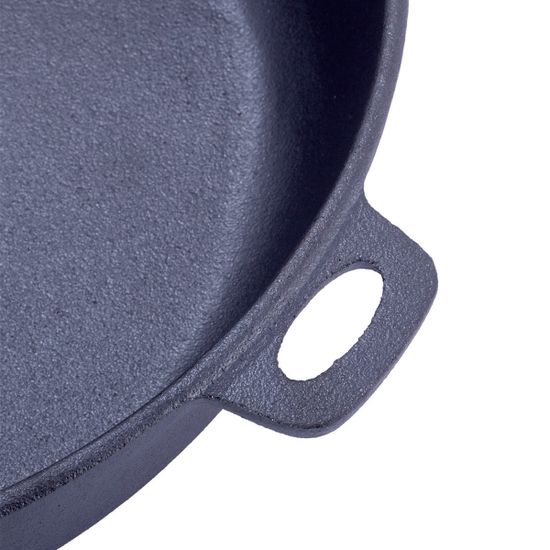 Сковорода чугунная 30,5 см. с деревянной ручкой Kamille KM 4813V